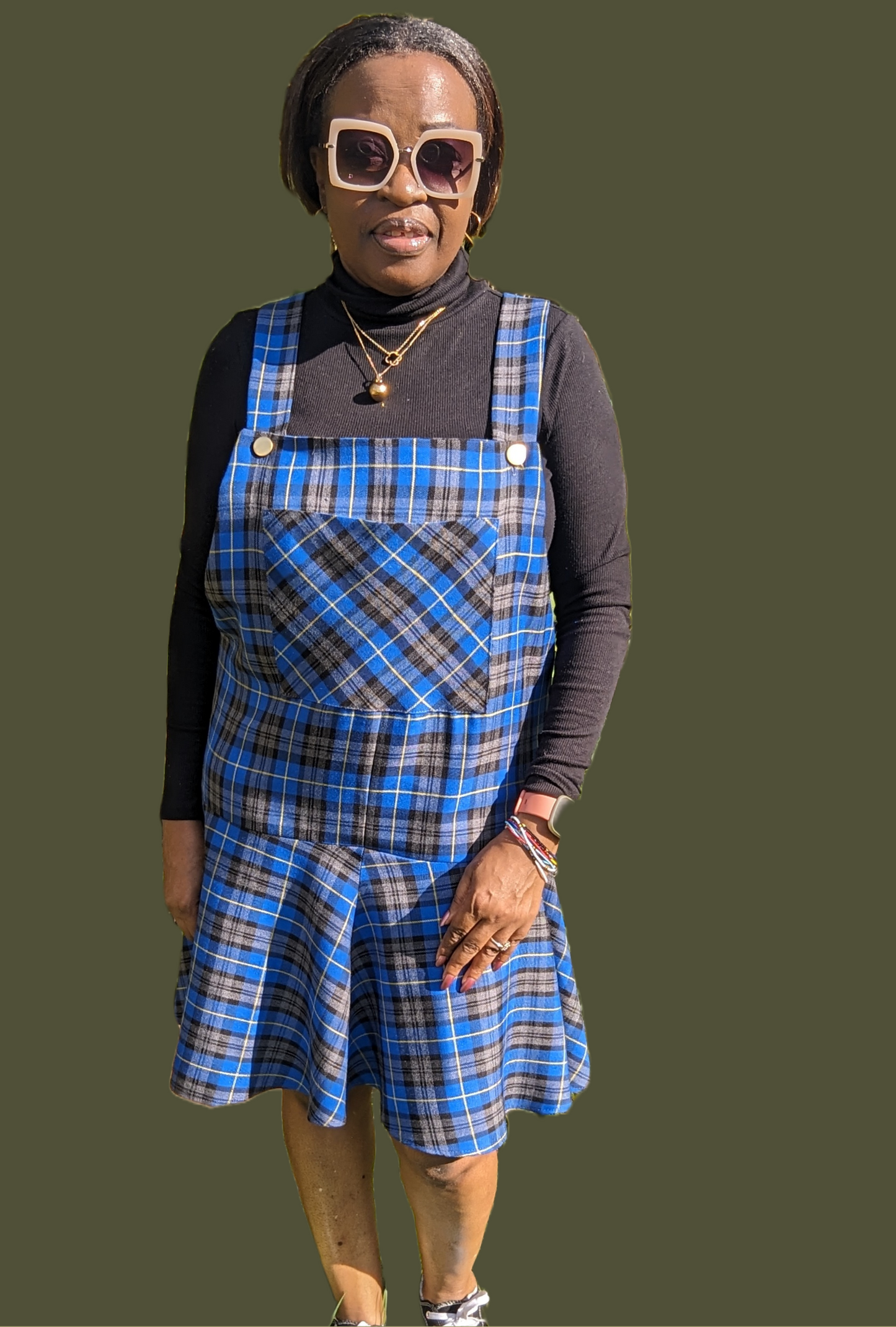 Blue Tartan Dress, Pinafore Dress