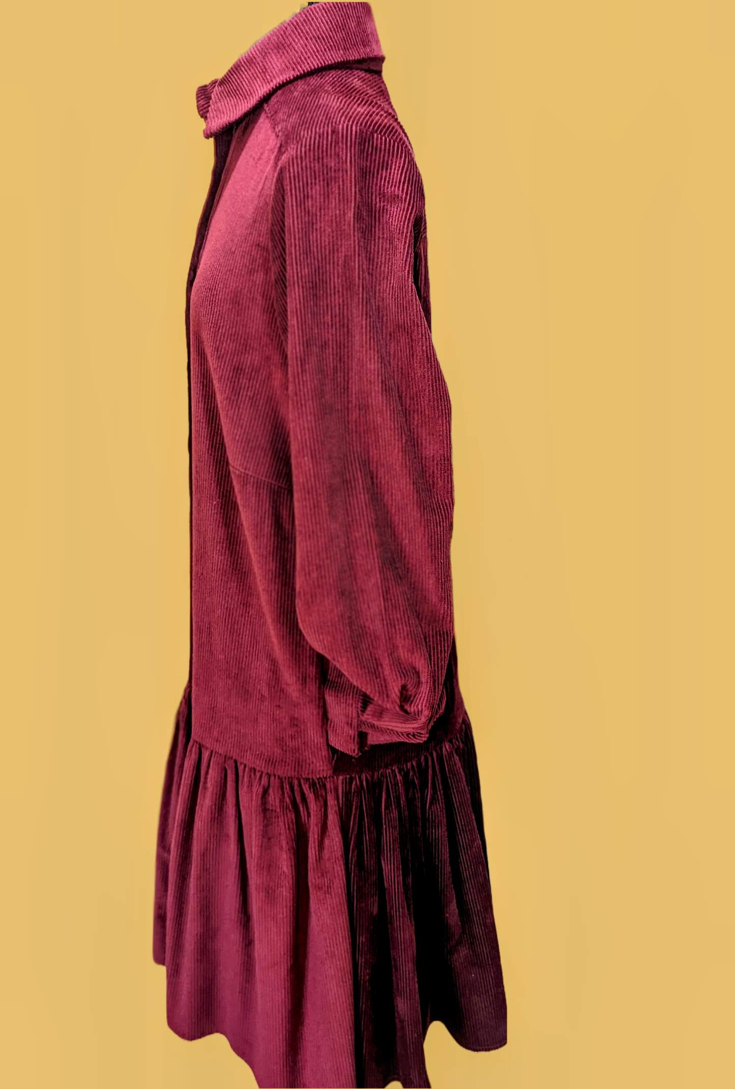 Loretta, Wine Corduroy Dress