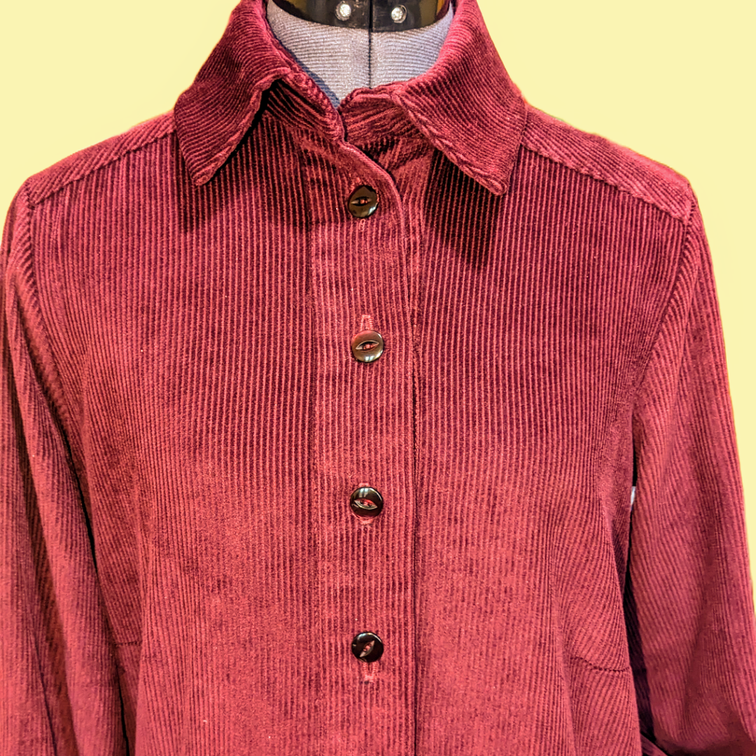 Loretta, Wine Corduroy Dress