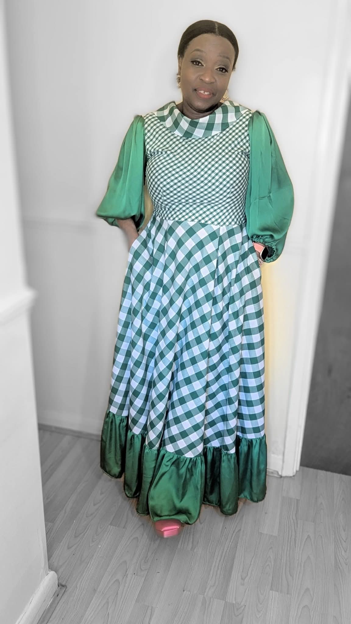1. Daisy, Green Gingham Dress, Summer Dress