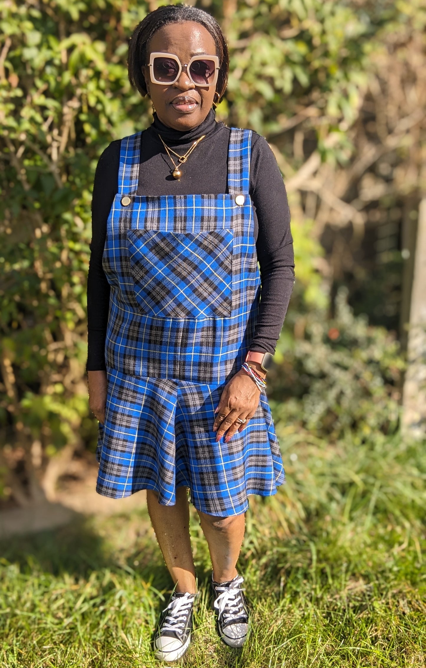 Blue Tartan Dress, Pinafore Dress