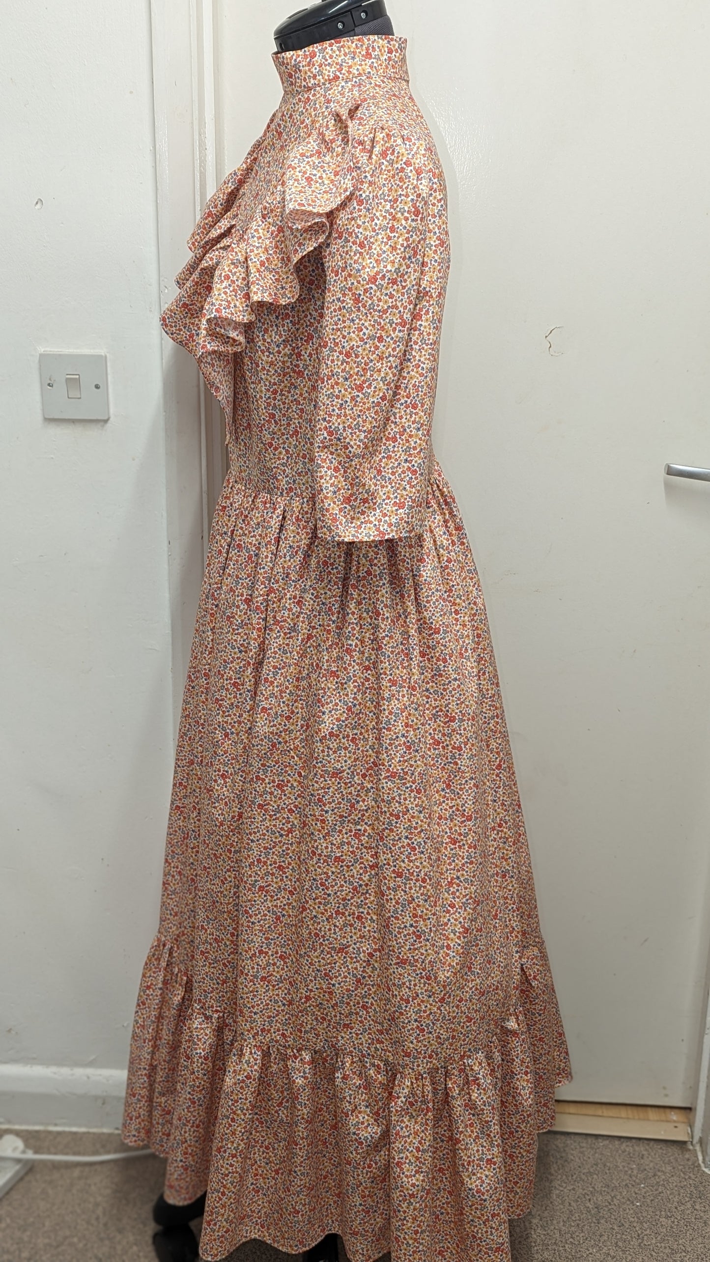 Emmeline, Victorian Vintage dress in pink flowers