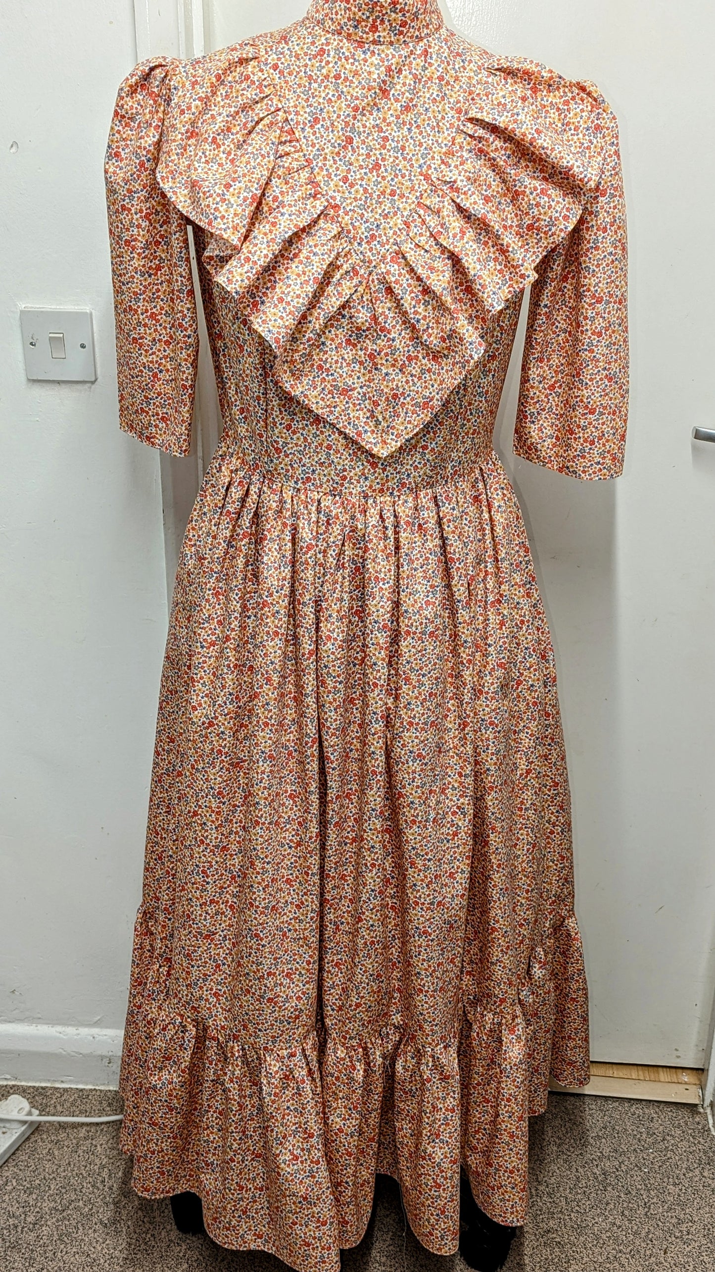Emmeline, Victorian Vintage dress in pink flowers