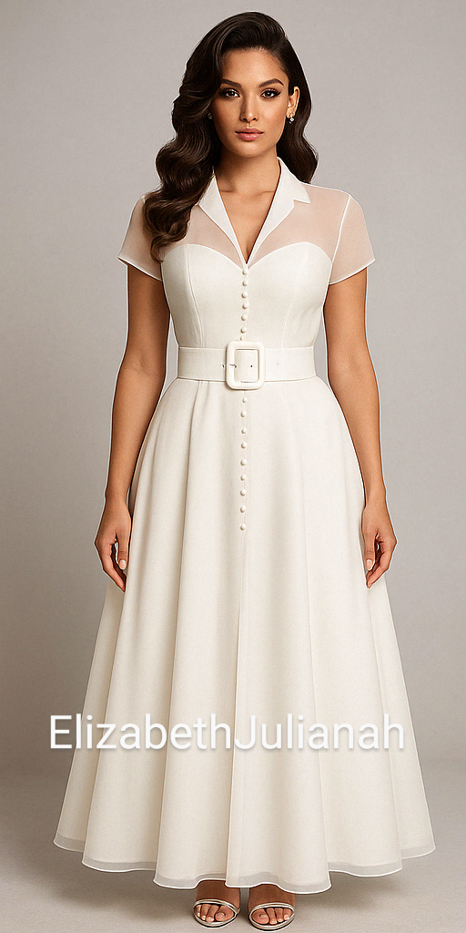 Sheer Chiffon Vintage Wedding Dress