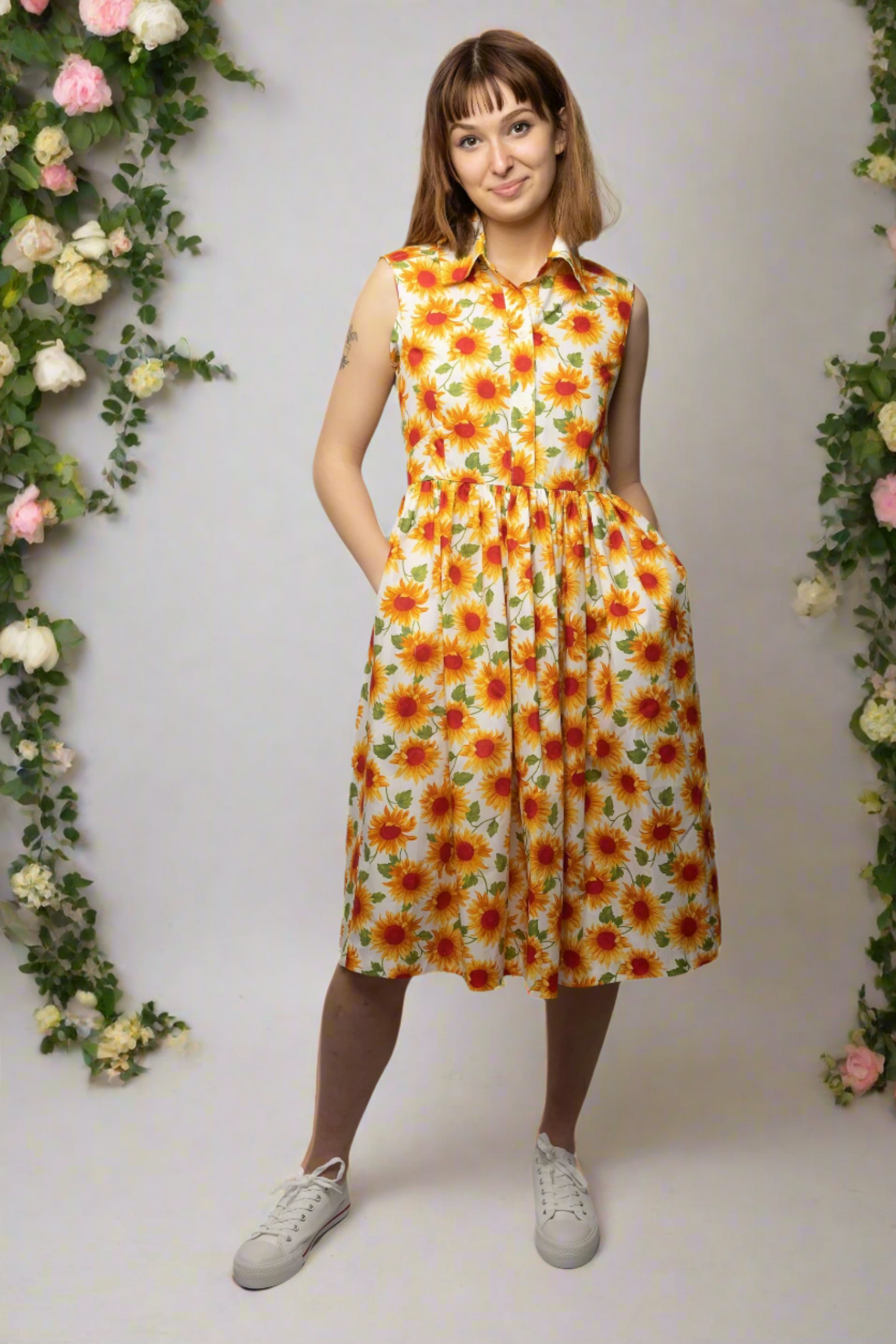 ア*キ様 Apolina Flora Dress - 50's Floral1- Carla, Sunflower Dress