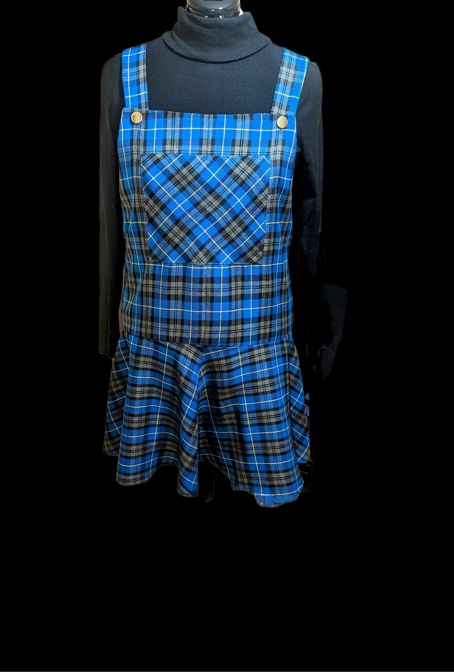 Blue Tartan Dress, Pinafore Dress