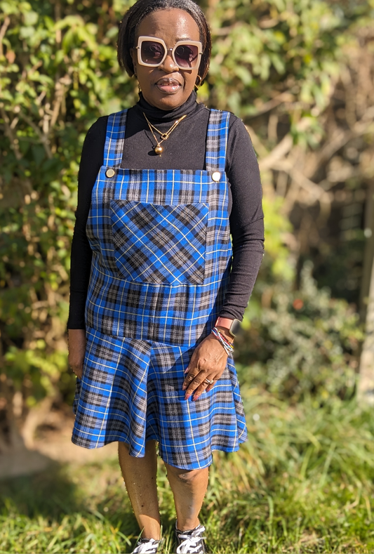 Blue Tartan Dress, Pinafore Dress