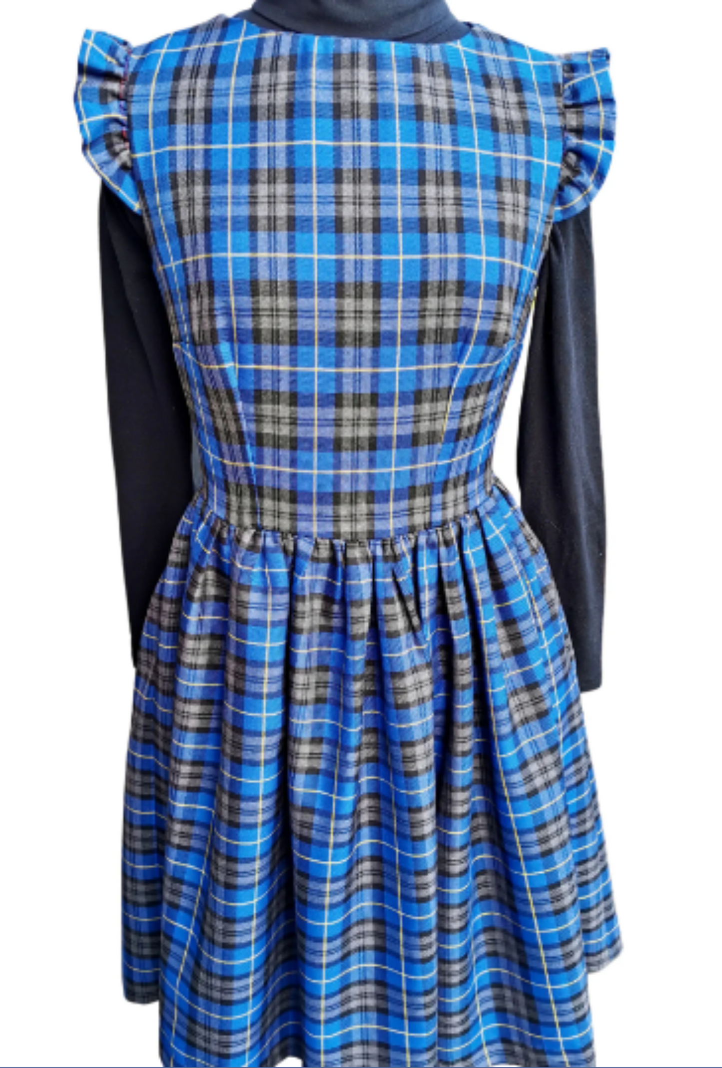 Blue Tartan Pinafore Dress
