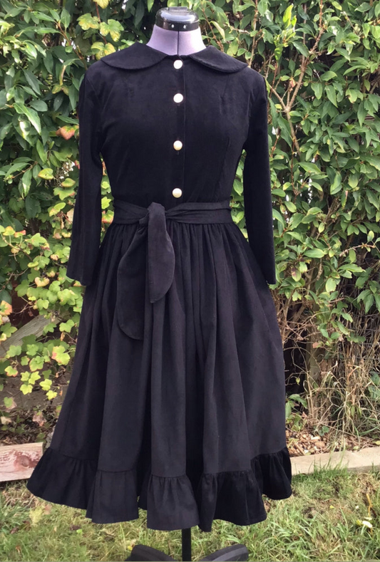 Classic black corduroy dress