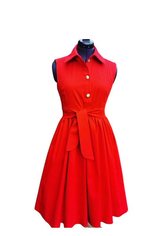 Classic Red Dress, Vintage Style summer dress