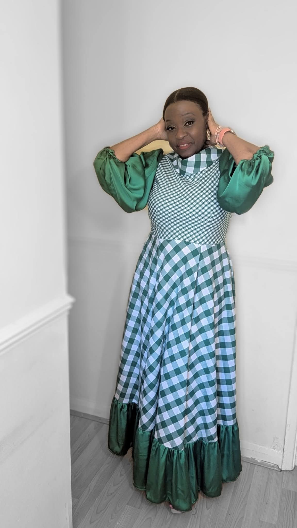 1. Daisy, Green Gingham Dress, Summer Dress