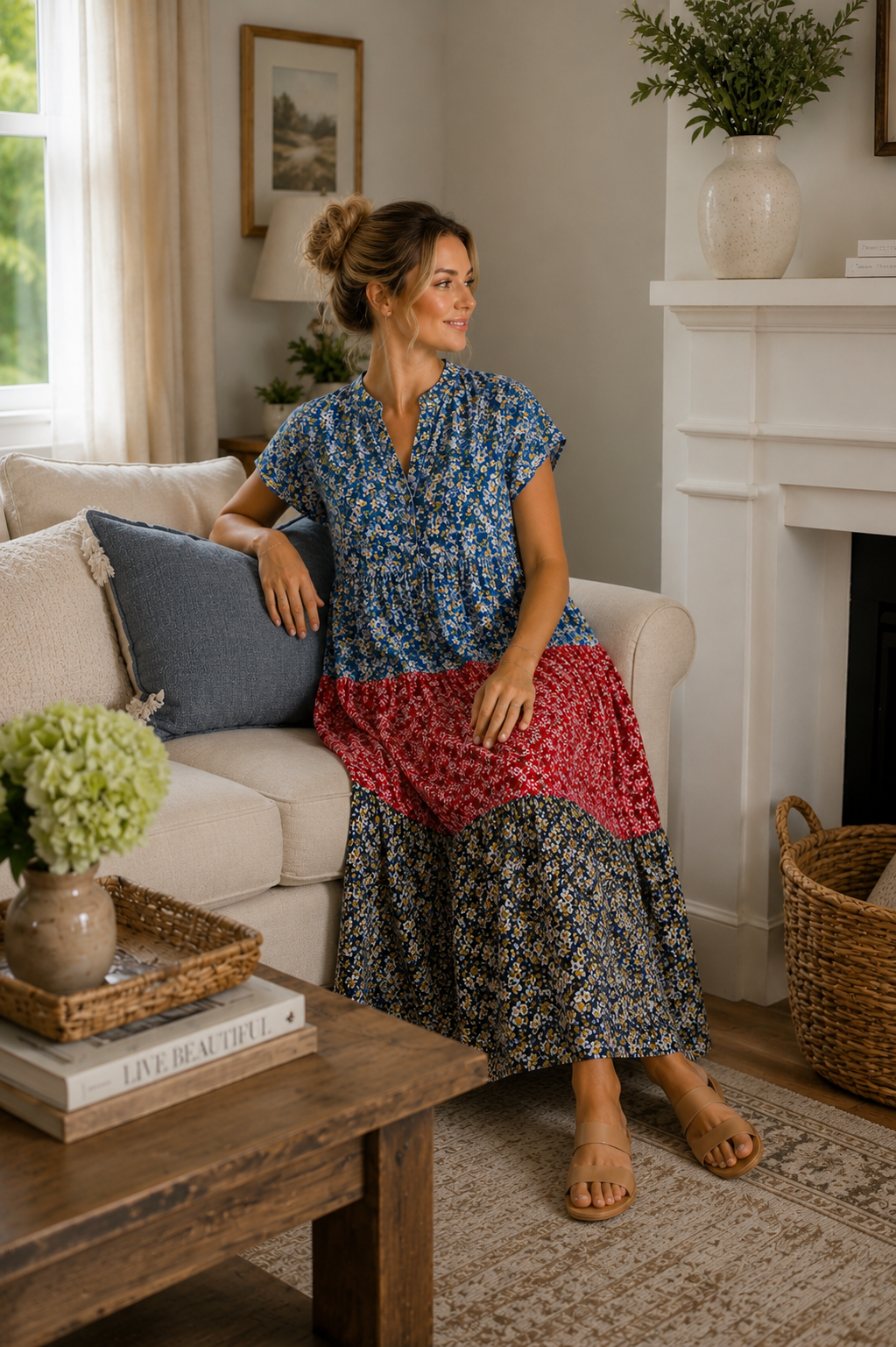 Juliette- Floral House Dress | Tiered Floral Dress