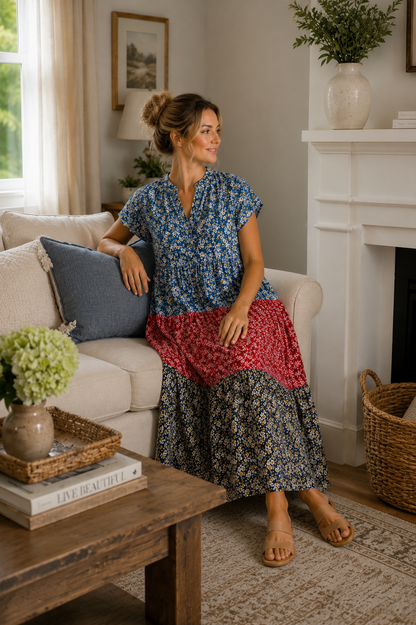 Juliette- Floral House Dress | Tiered Floral Dress