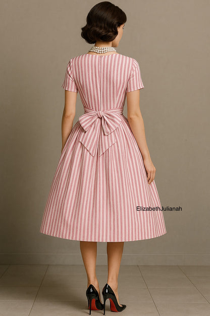 Abigail ,1960s Tea Dress | Made to Order | Pink Cotton Dress