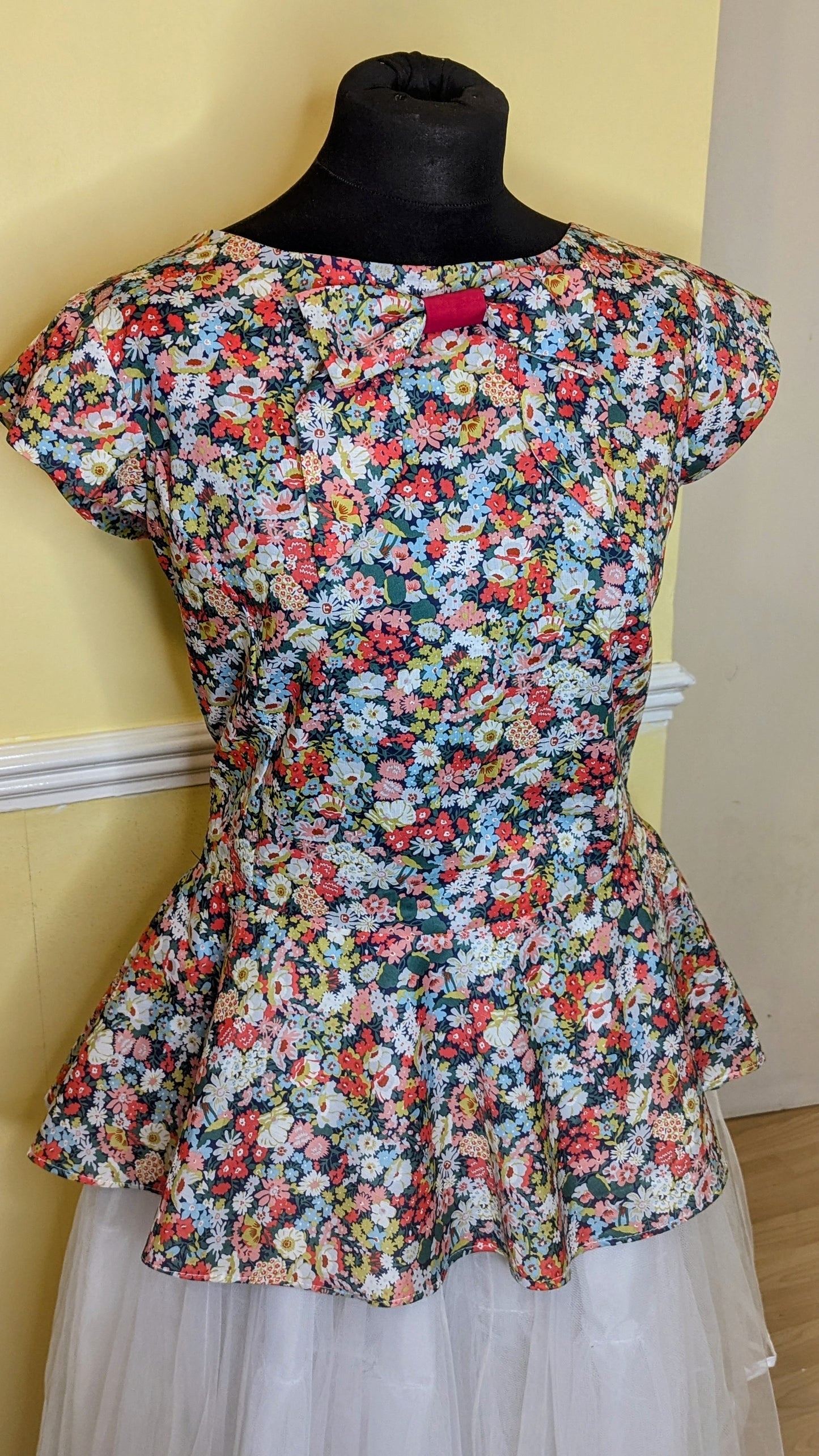 Size 14, Peplum Top, Ready To Ship, Liberty of London Fabric