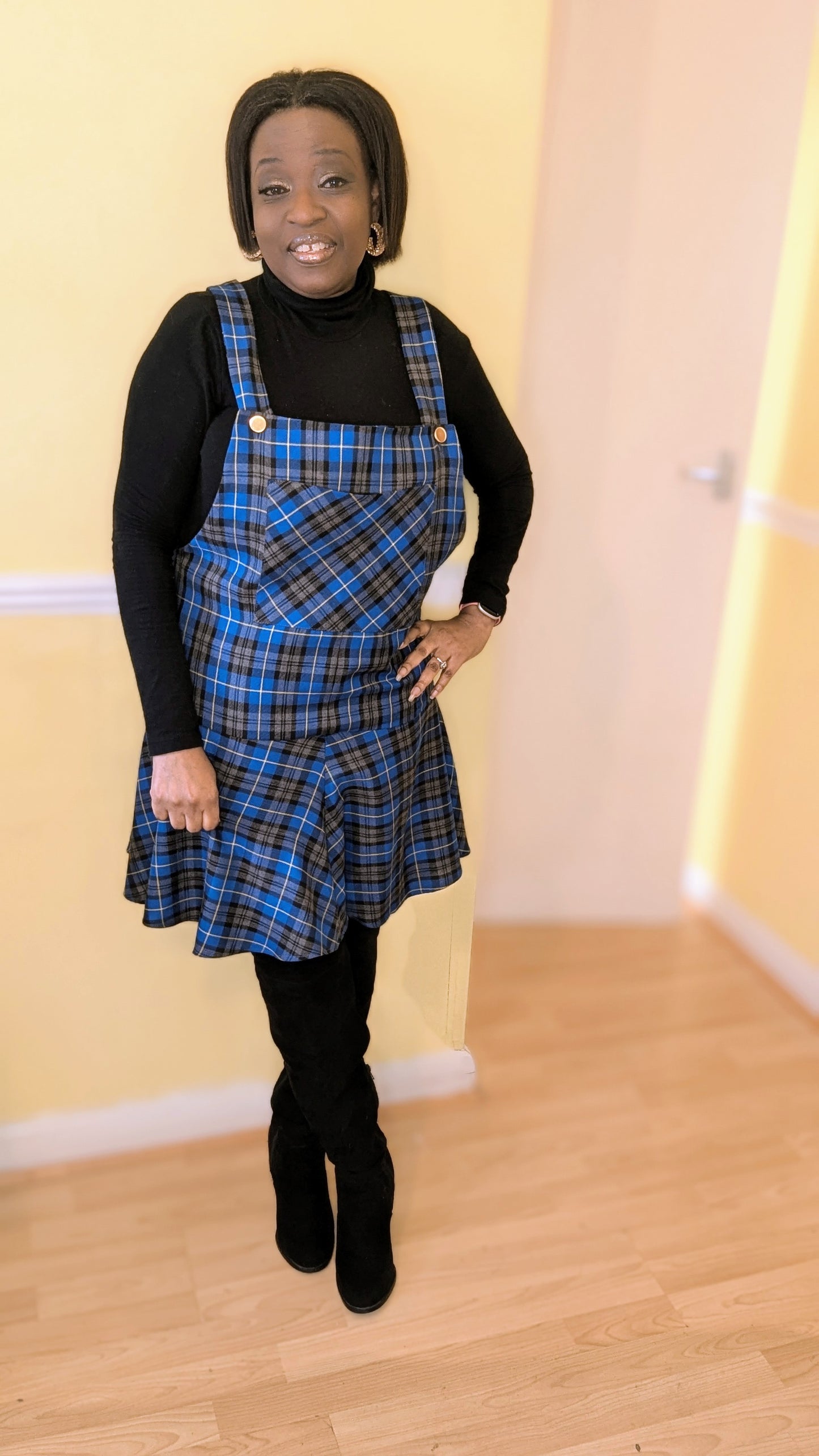 Blue Tartan Dress, Pinafore Dress