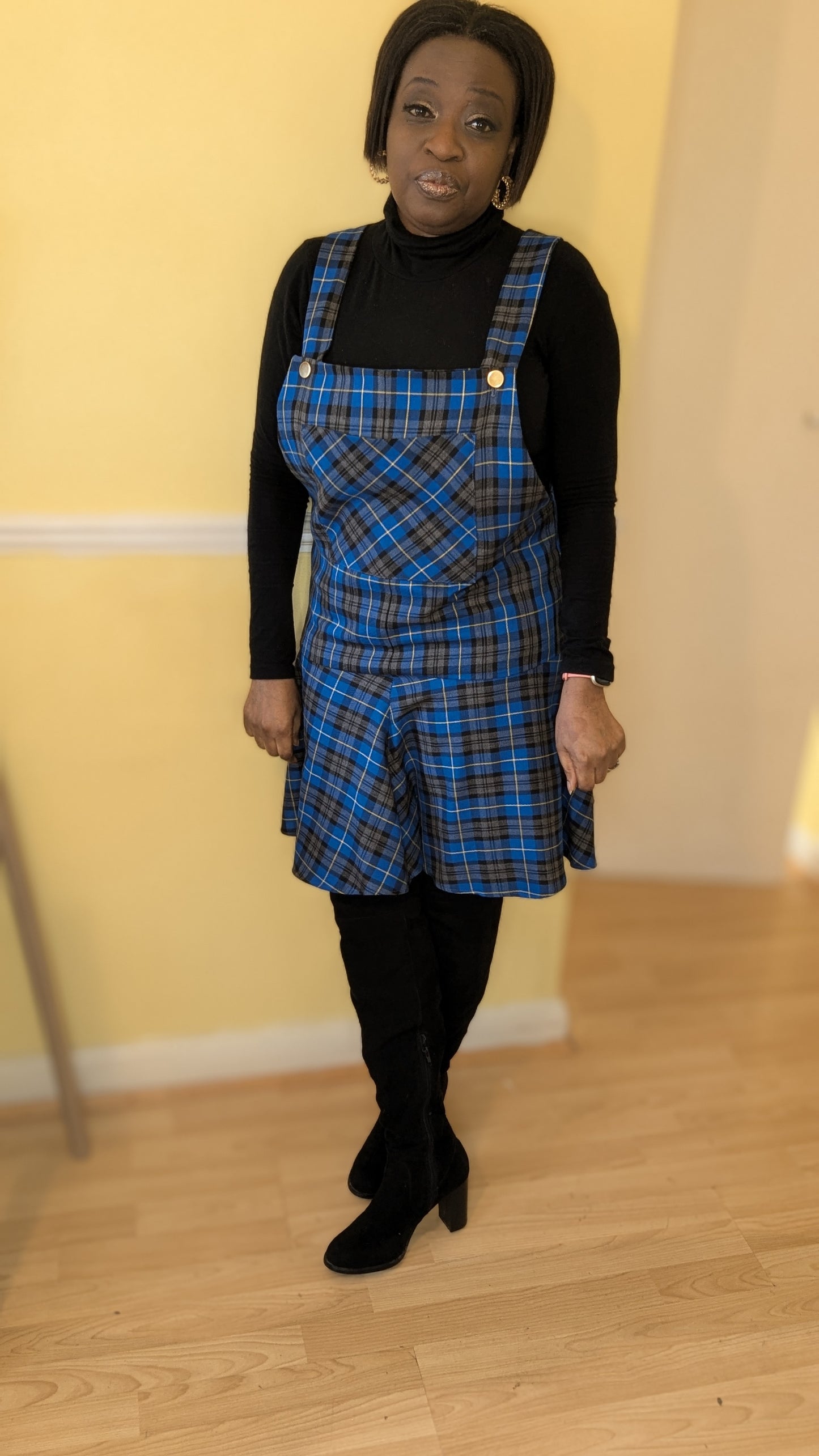 Blue Tartan Dress, Pinafore Dress