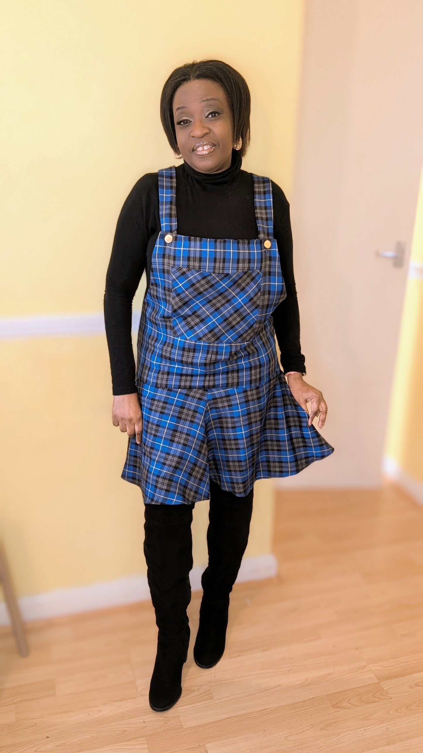 Blue Tartan Dress, Pinafore Dress