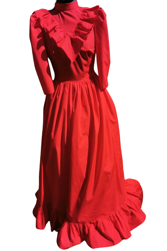 Vintage Style Red Maxi Dress