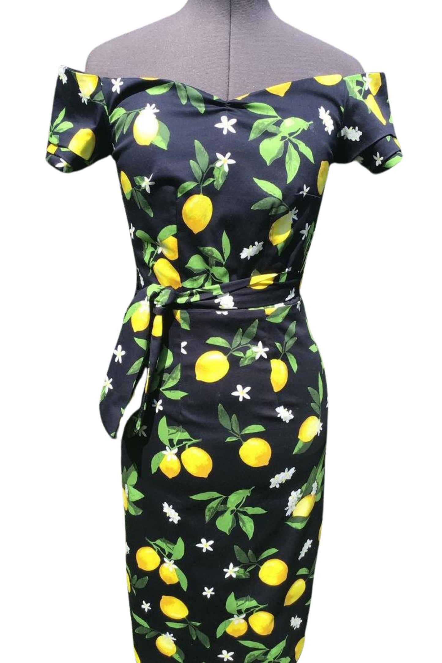 Lola, Vintage Fresh Lemons Wiggle Dress, Pencil Dress