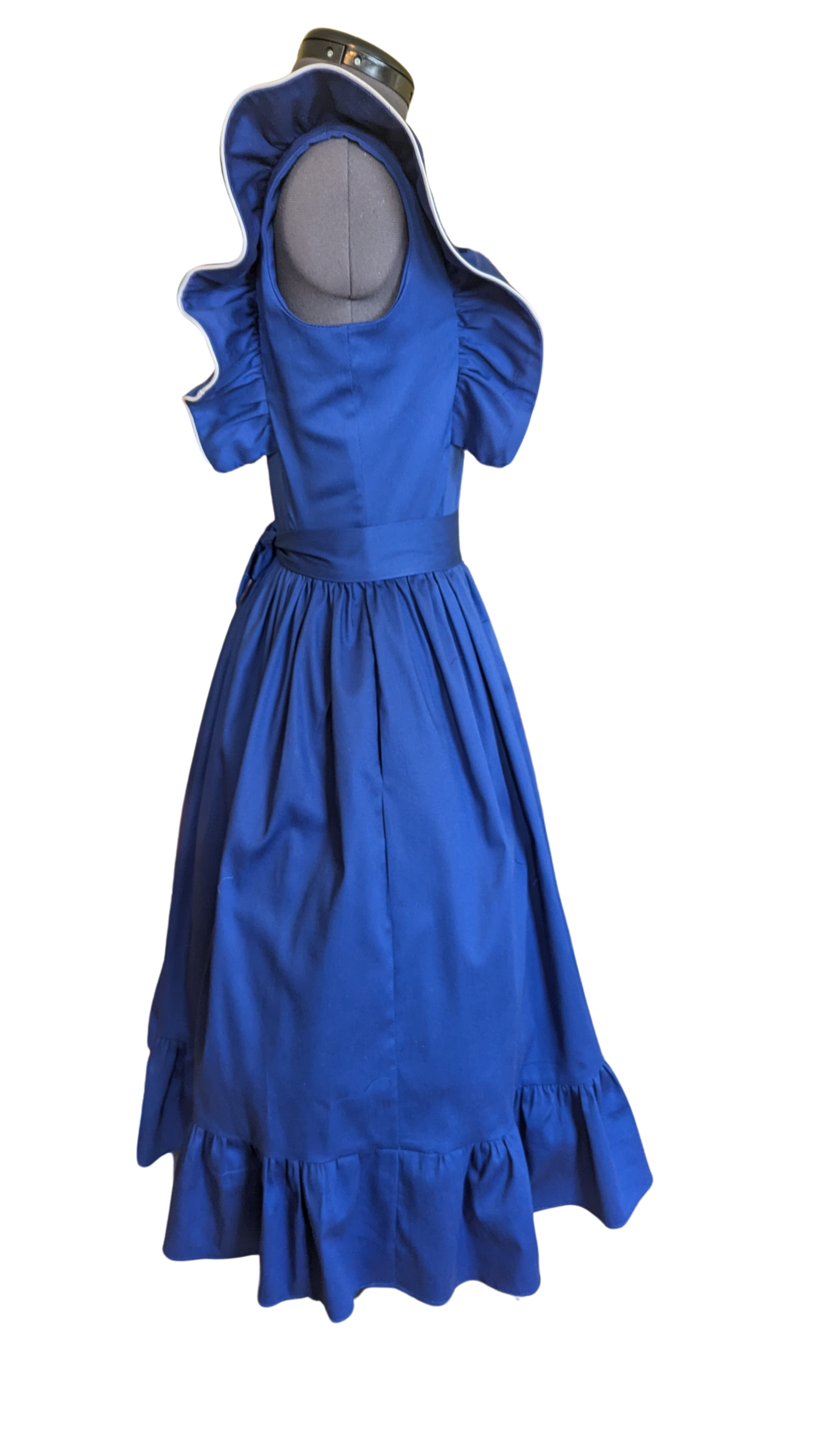 Wendy, pinafore dress, Royal Blue Dress, Pioneer Vintage dress