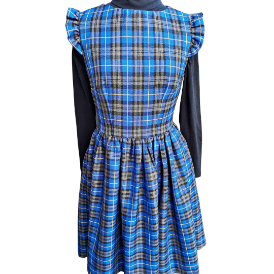 Blue Tartan Pinafore Dress