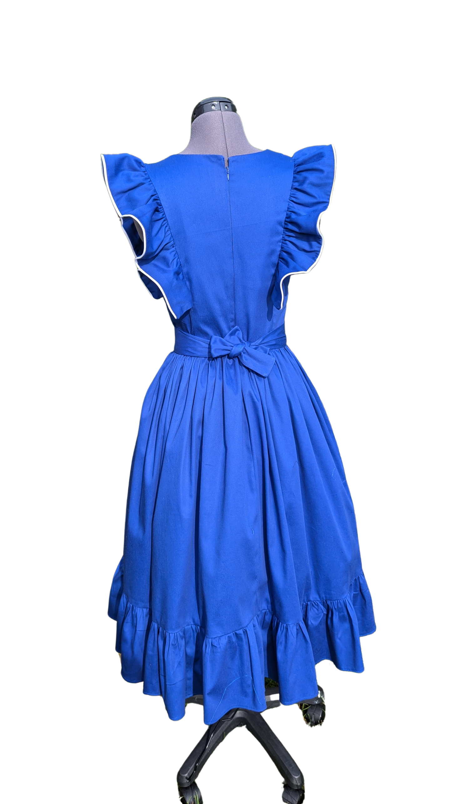 Wendy, pinafore dress, Royal Blue Dress, Pioneer Vintage dress