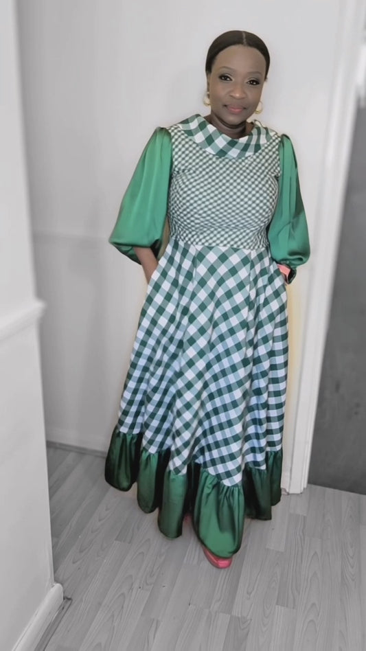 1. Daisy, Green Gingham Dress, Summer Dress