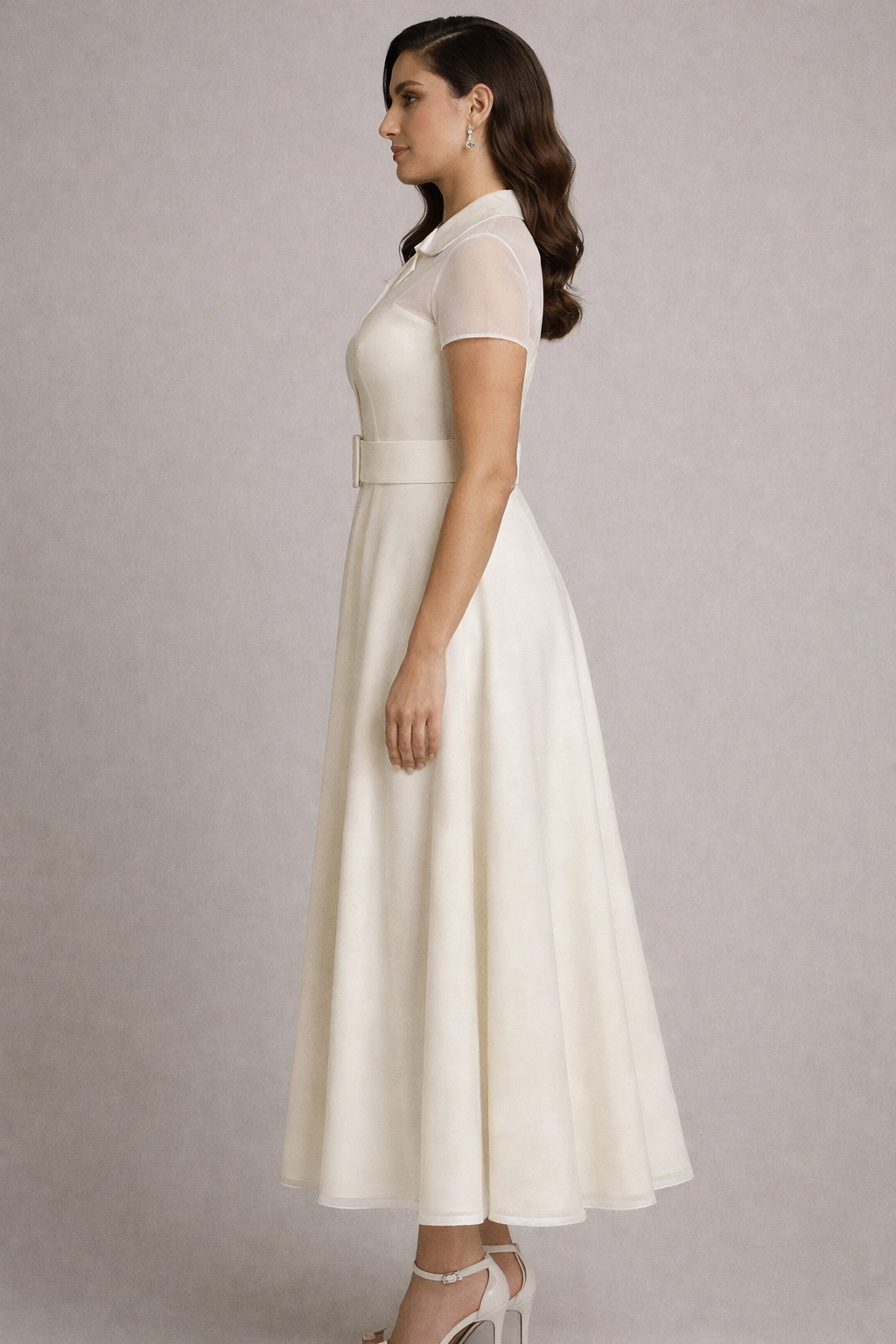 Victoria, Duchess Satin and Chiffon Dress| Wedding Dress | Civil Wedding Dress| Handmade in UK