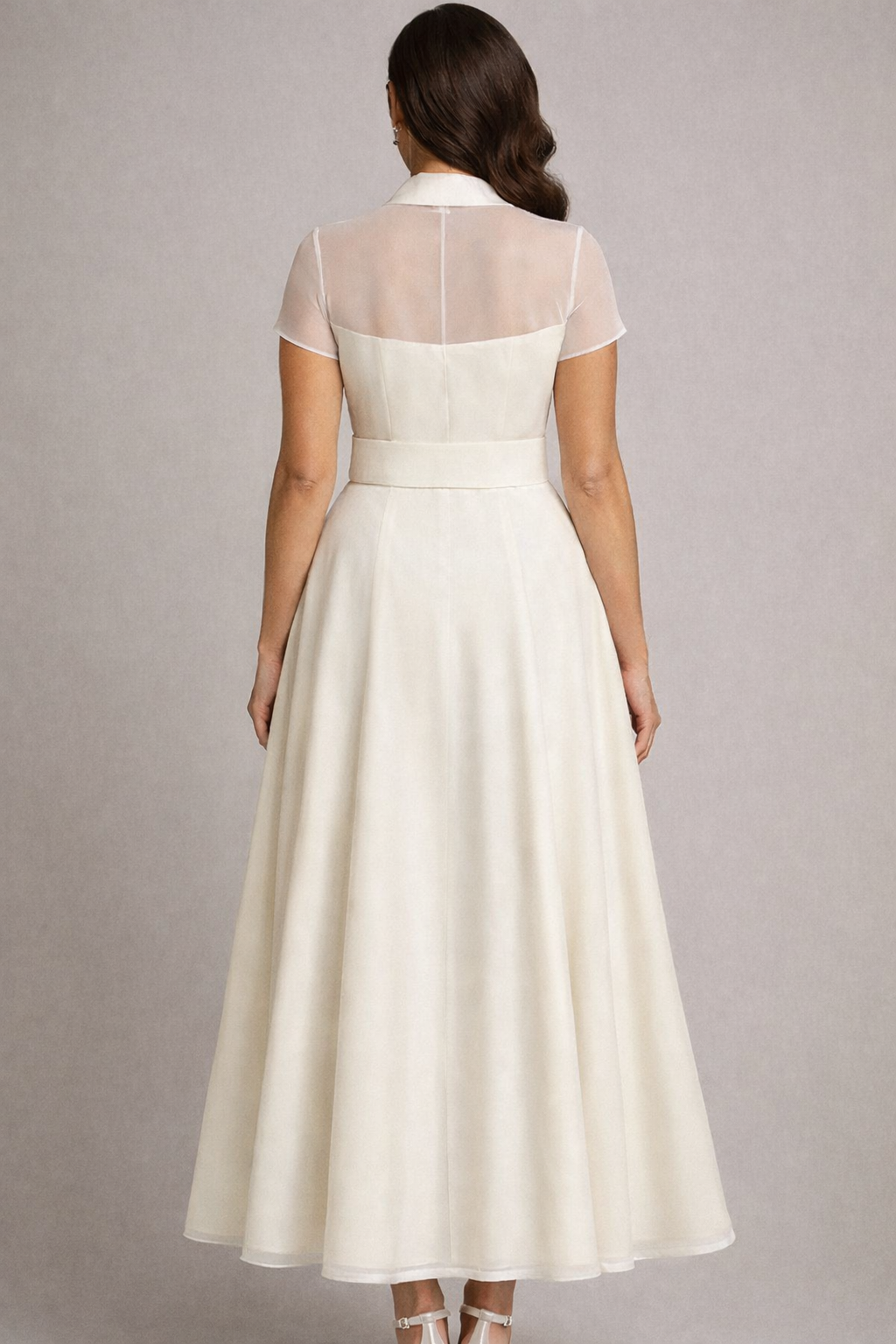 Victoria, Duchess Satin and Chiffon Dress| Wedding Dress | Civil Wedding Dress| Handmade in UK