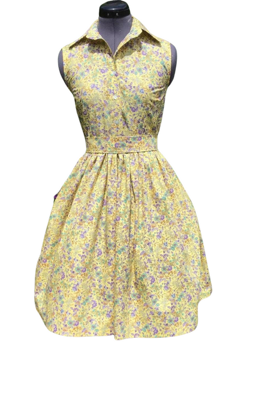 Marla Vintage Inspired, Floral Print Dress