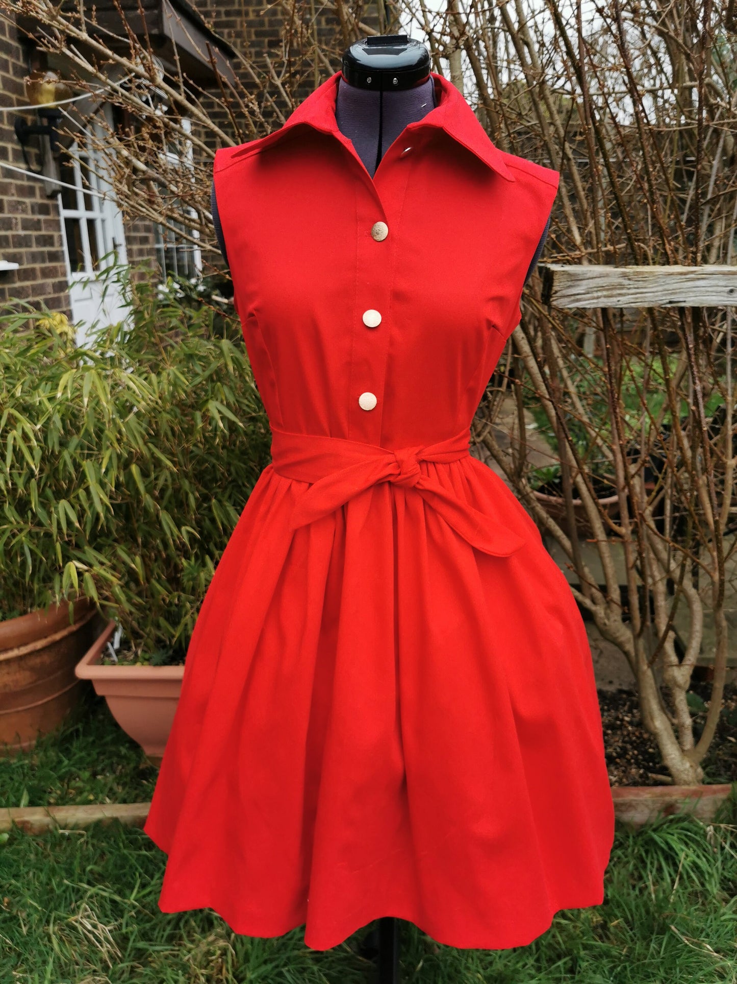 Classic Red Dress, Vintage Style summer dress