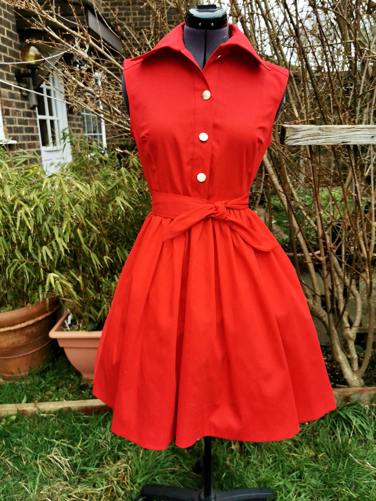 Classic Red Dress, Vintage Style summer dress