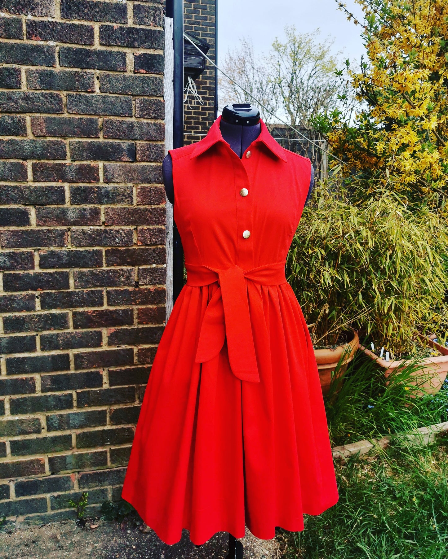 Classic Red Dress, Vintage Style summer dress